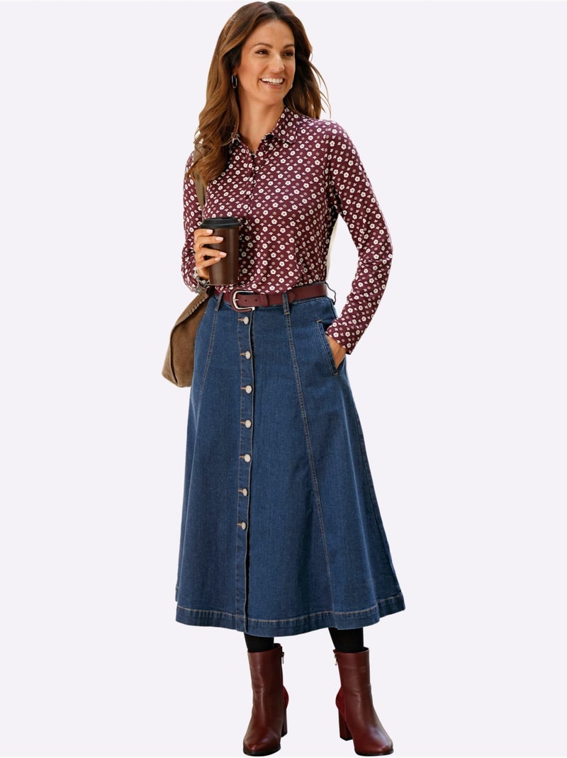 Jupe En Jean Qualité Coton - Taille Courte - Witt Bleu jean - Kiabi