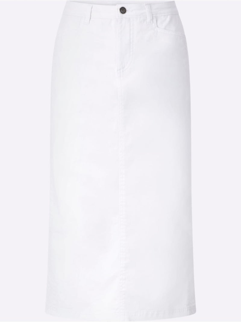 Jupe en jean qualité coton - taille standard - witt Blanc - Kiabi