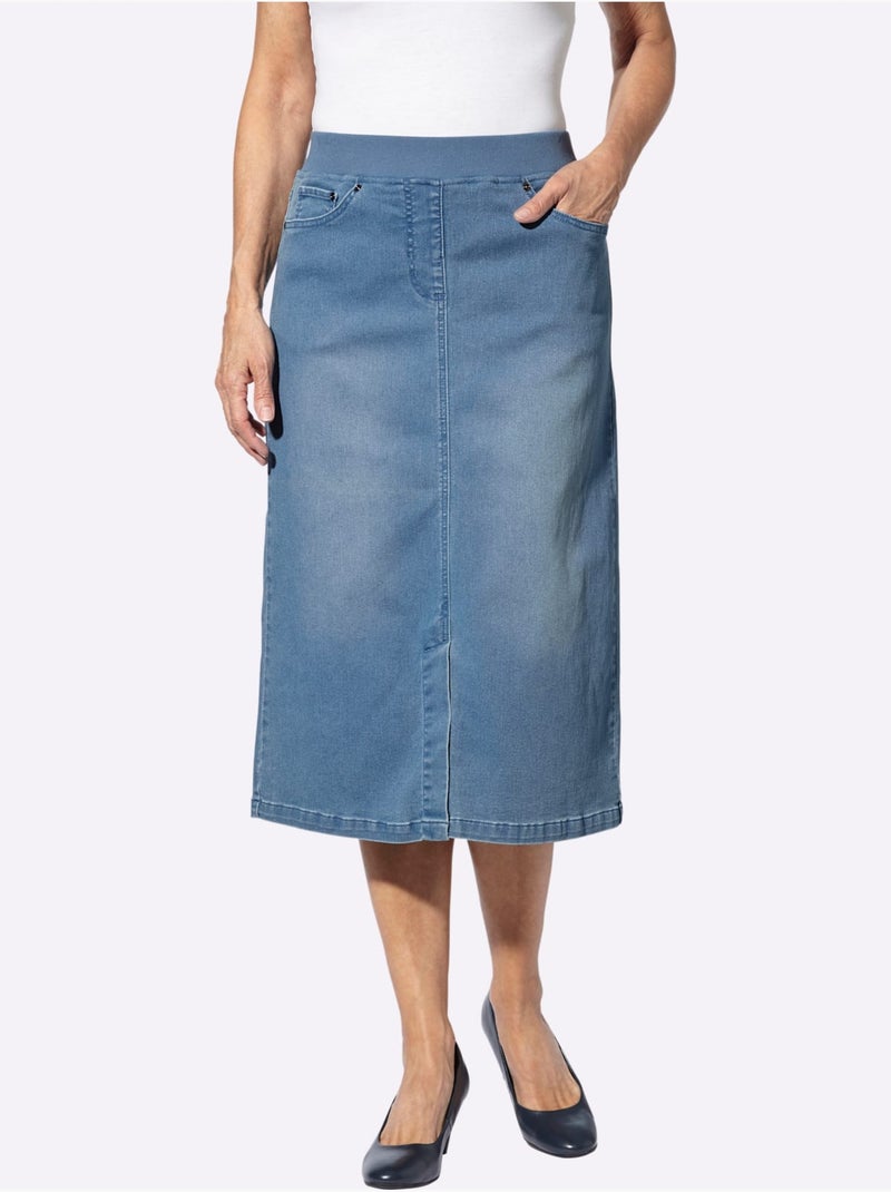 Jupe En Jean Qualité Coton - Taille Standard - Witt Bleu - Kiabi