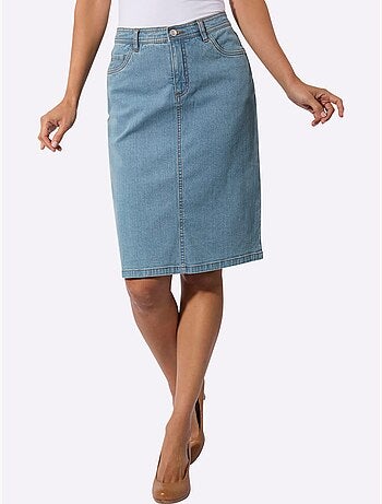 Jupe En Jean Qualité Coton Extensible Indéformable - Taille Standard - Witt