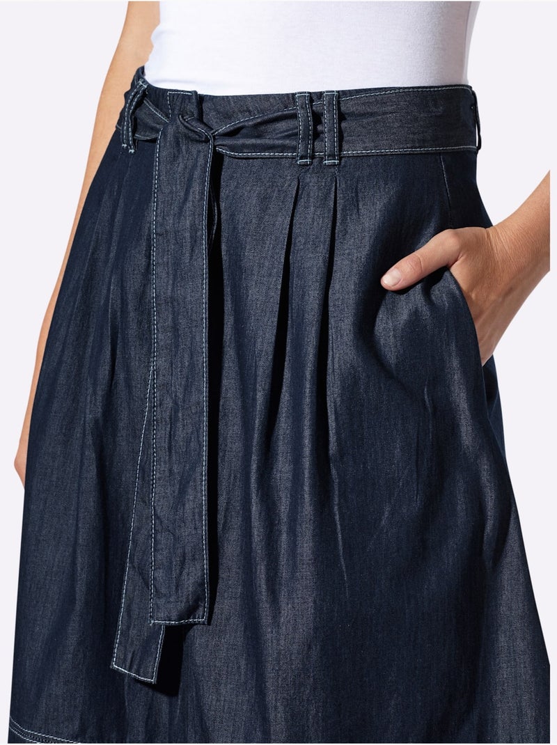 Jupe En Jean Qualité Douce Et Fluide - Taille Standard - Helline Bleu jean - Kiabi