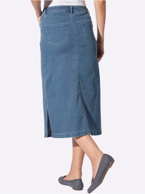 Jupe en jeans avec ceinture et empiècements en dentelle - Taille courte - Witt - Kiabi