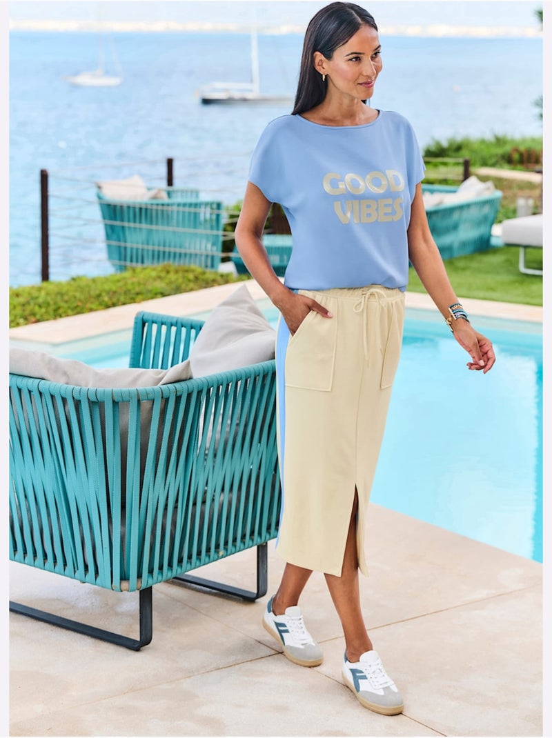 Jupe En Jersey - Taille Standard - Helline Sable - Kiabi