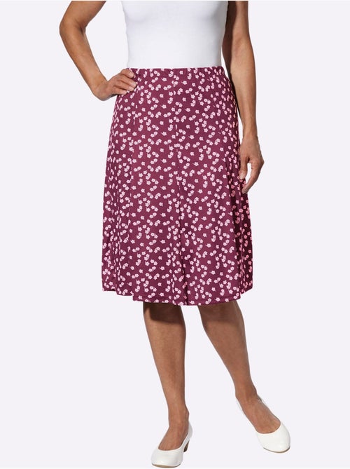 Jupe en jersey à panneaux et ceinture élastique avec imprimé floral - Taille standard - Moda Vilona - Kiabi