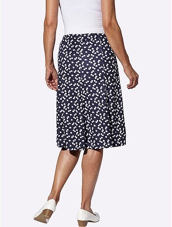 Jupe en jersey à panneaux et ceinture élastique avec imprimé floral - taille standard - moda vilona
