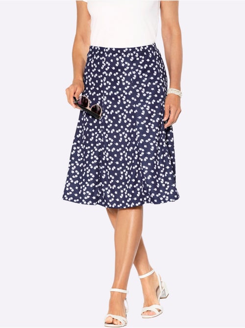 Jupe en jersey à panneaux évasés avec ceinture élastique fleurie - Taille standard - Moda Vilona - Kiabi Jupe en jersey à panneaux évasés avec ceinture élastique fleurie - Taille standard - Moda Vilona - Kiabi