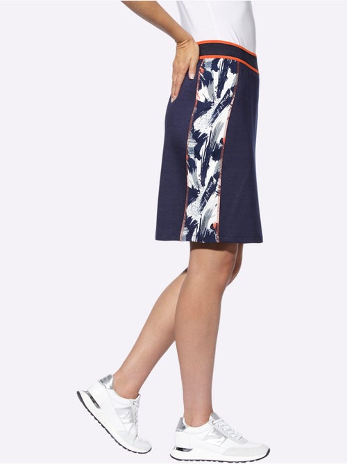 Jupe en jersey avec empiècements contrastés sur les côtés - Taille standard - Helline - Kiabi Jupe en jersey avec empiècements contrastés sur les côtés - Taille standard - Helline - Kiabi