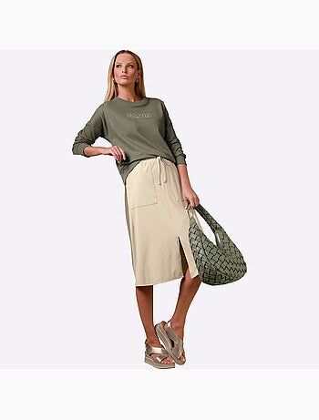 Jupe En Jersey Ceinture élastique, Coulisse Et Lien à Nouer - Taille Standard - helline