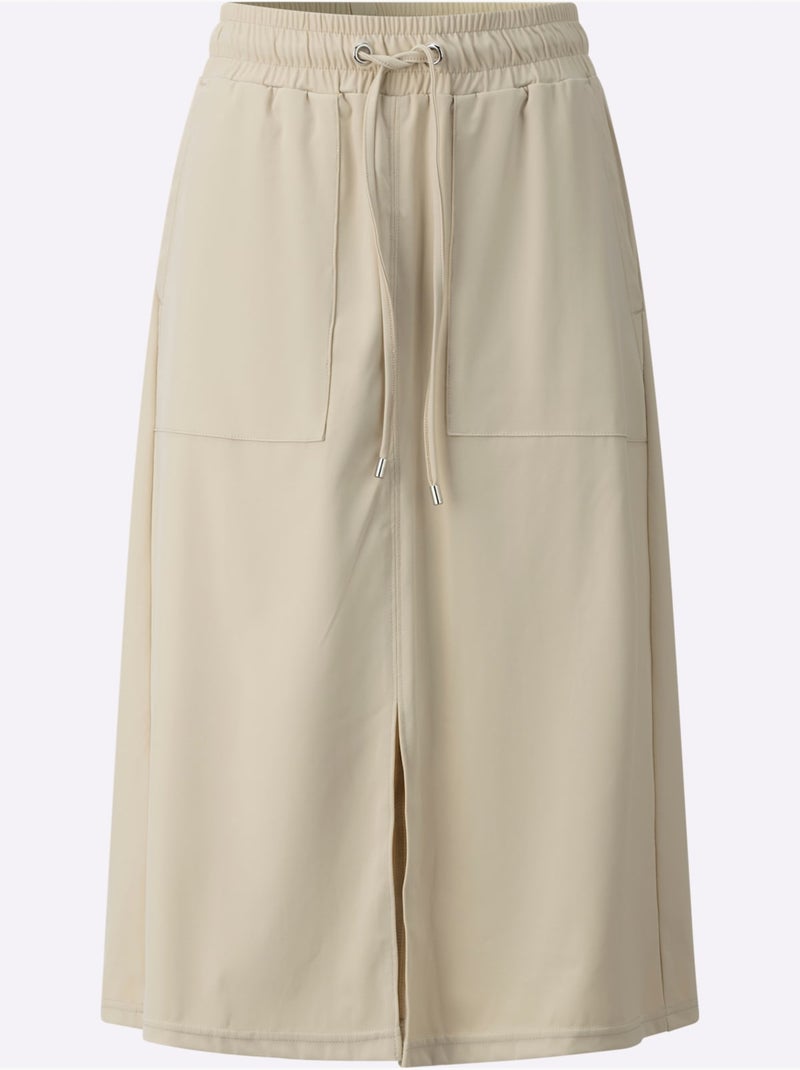 Jupe En Jersey Ceinture élastique, Coulisse Et Lien à Nouer - Taille Standard - Helline Sable - Kiabi