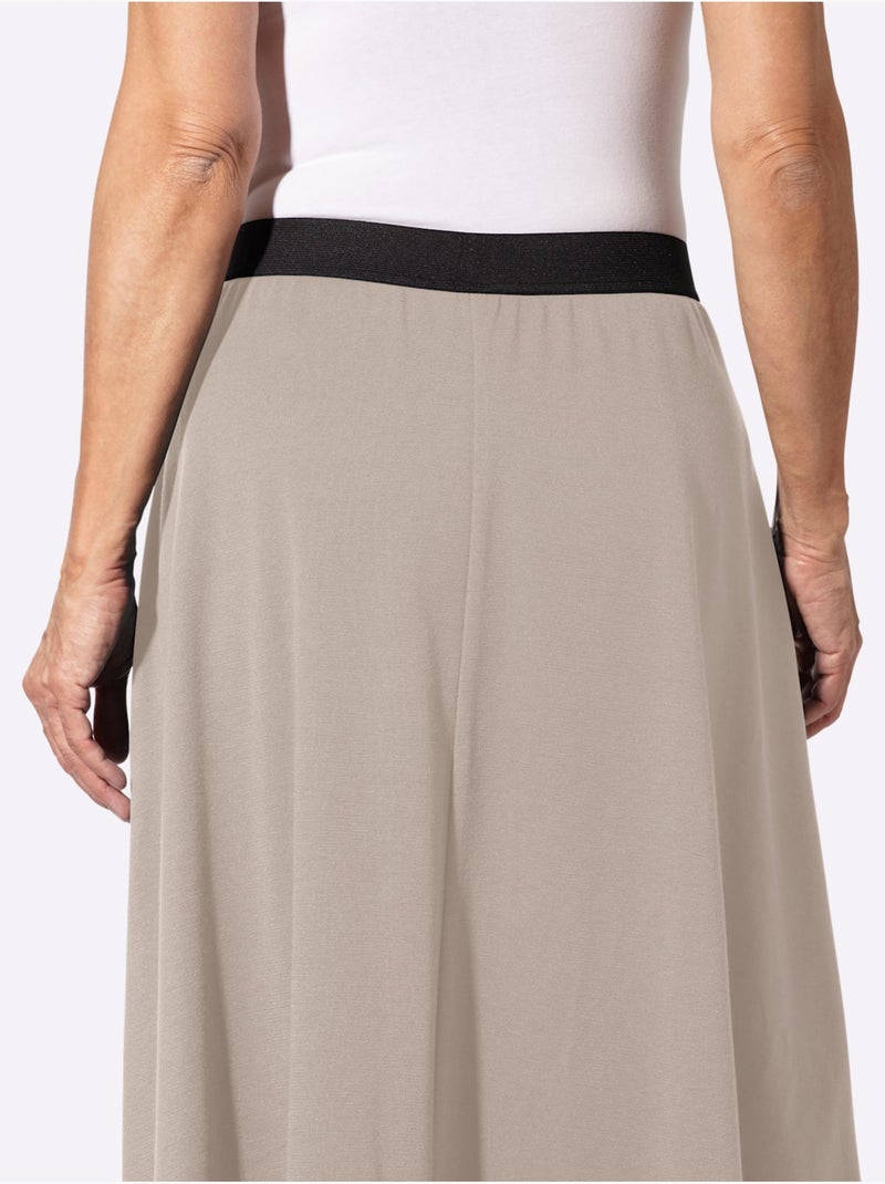 Jupe En Jersey Jersey Fin - Taille Courte - Witt Taupe - Kiabi