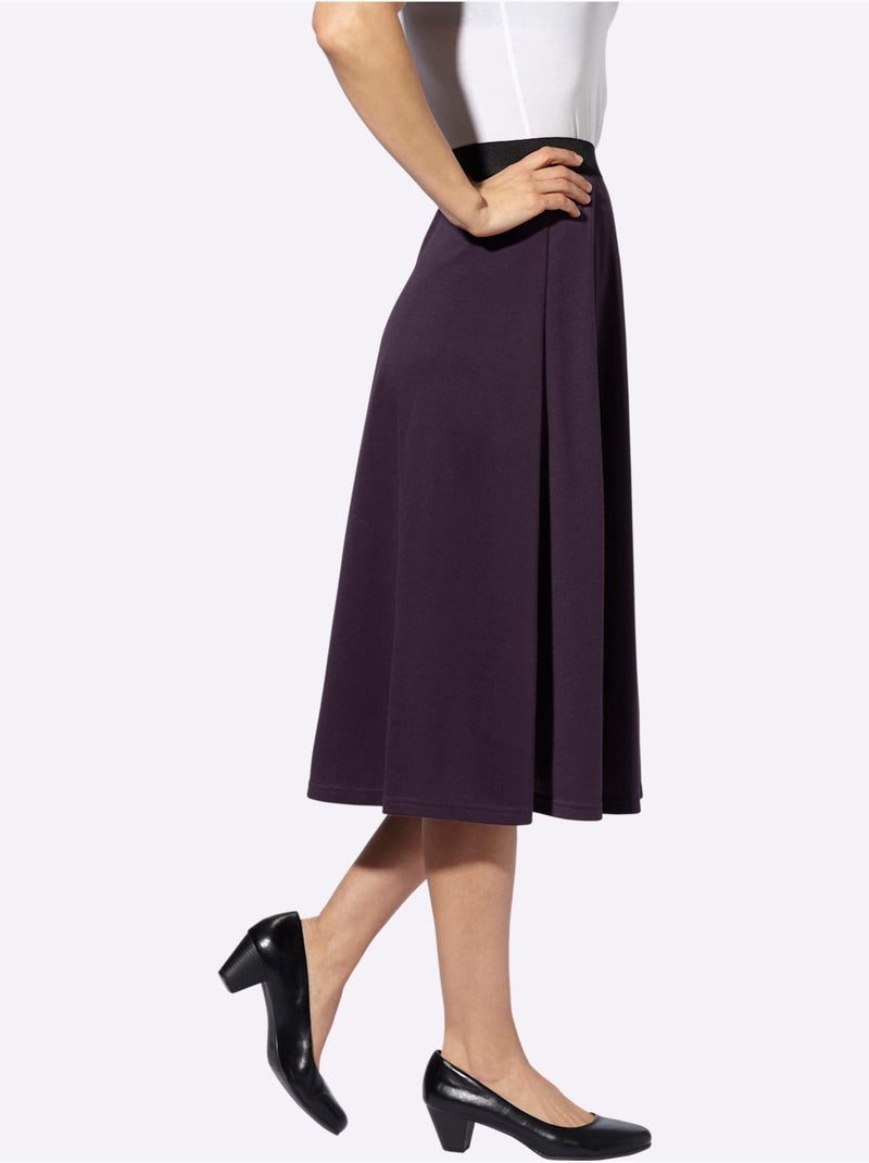 Jupe En Jersey Jersey Fin - Taille Courte - Witt Violet - Kiabi