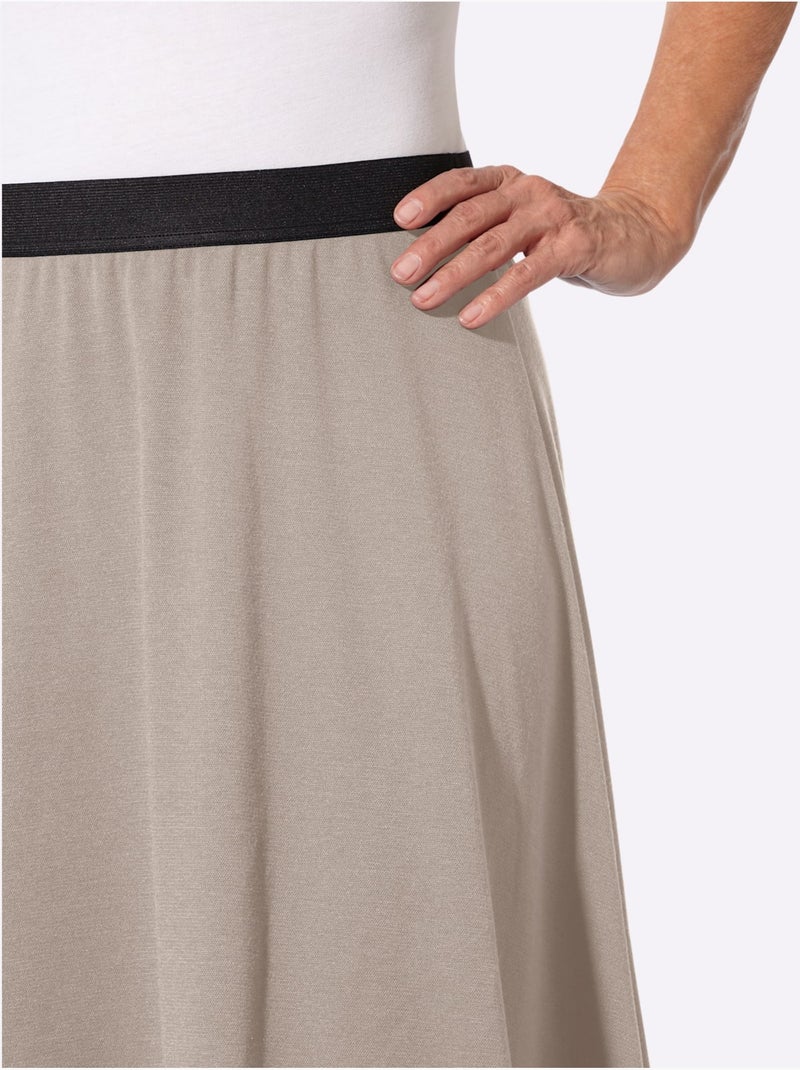 Jupe En Jersey Jersey Fin - Taille Standard - Witt Taupe - Kiabi