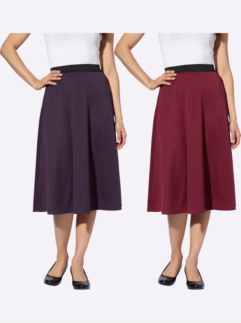 Jupe En Jersey Jersey Fin - Taille Standard - Witt Violet - Kiabi