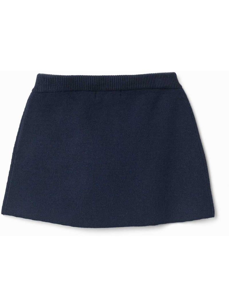 Jupe en maille avec nœud décoratif Bleu foncé - Kiabi