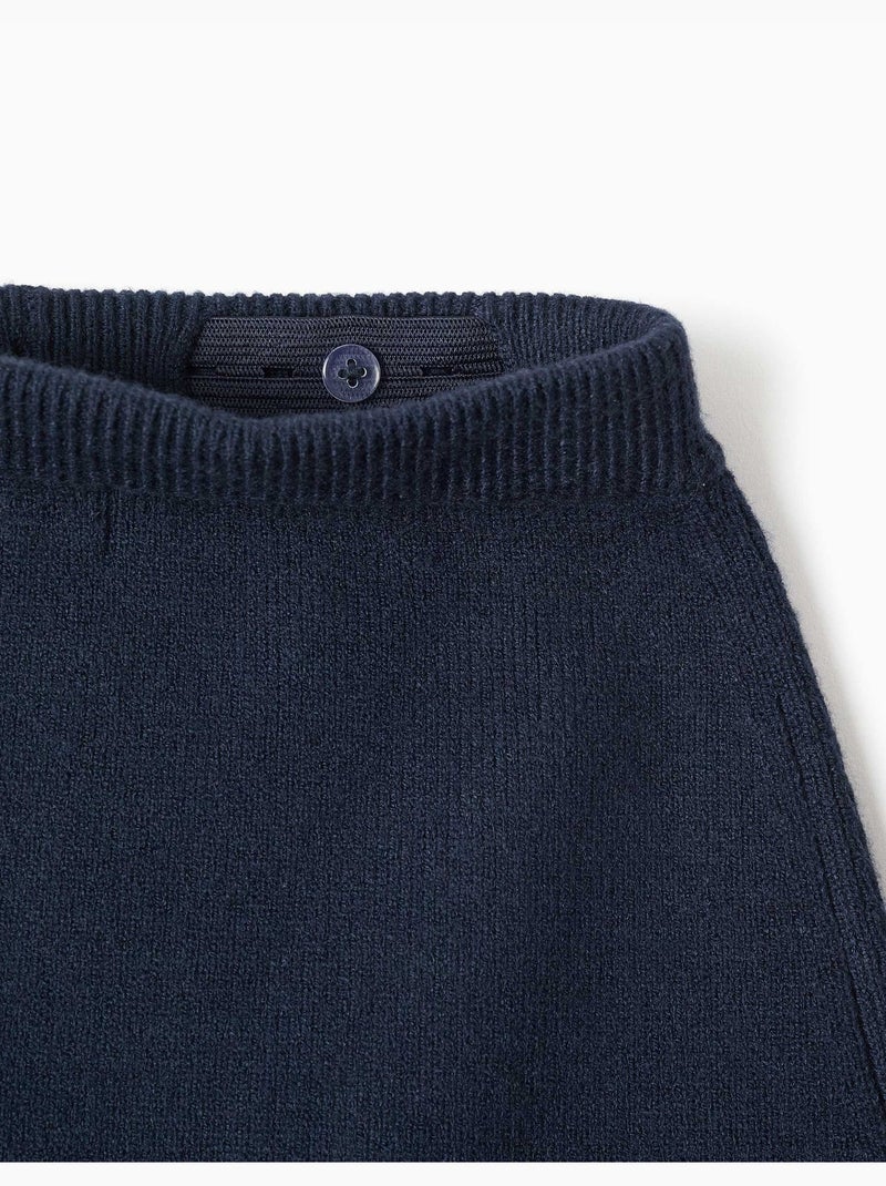 Jupe en maille avec nœud décoratif Bleu foncé - Kiabi