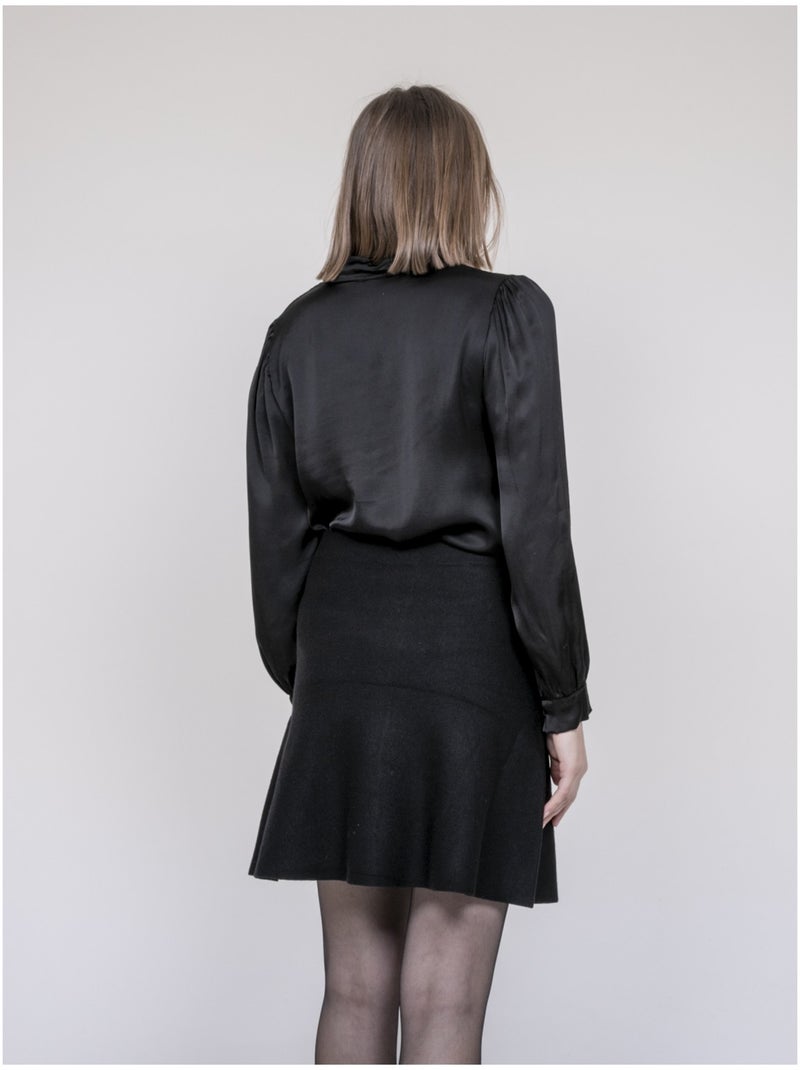 Jupe en maille boutons devant XIVRY Noir - Kiabi