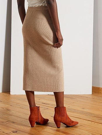 Jupe en maille côtelée - Kiabi