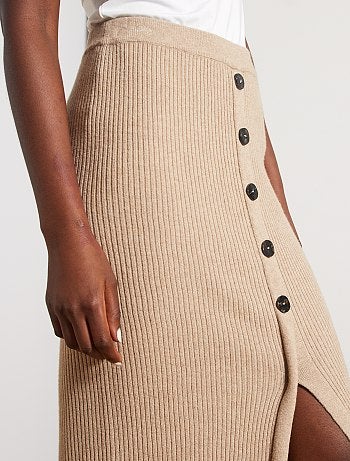 Jupe en maille côtelée - Kiabi