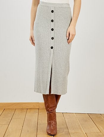 Jupe en maille côtelée - Kiabi