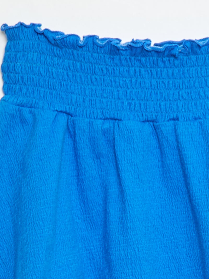 Jupe en maille froissée coton Bleu - Kiabi