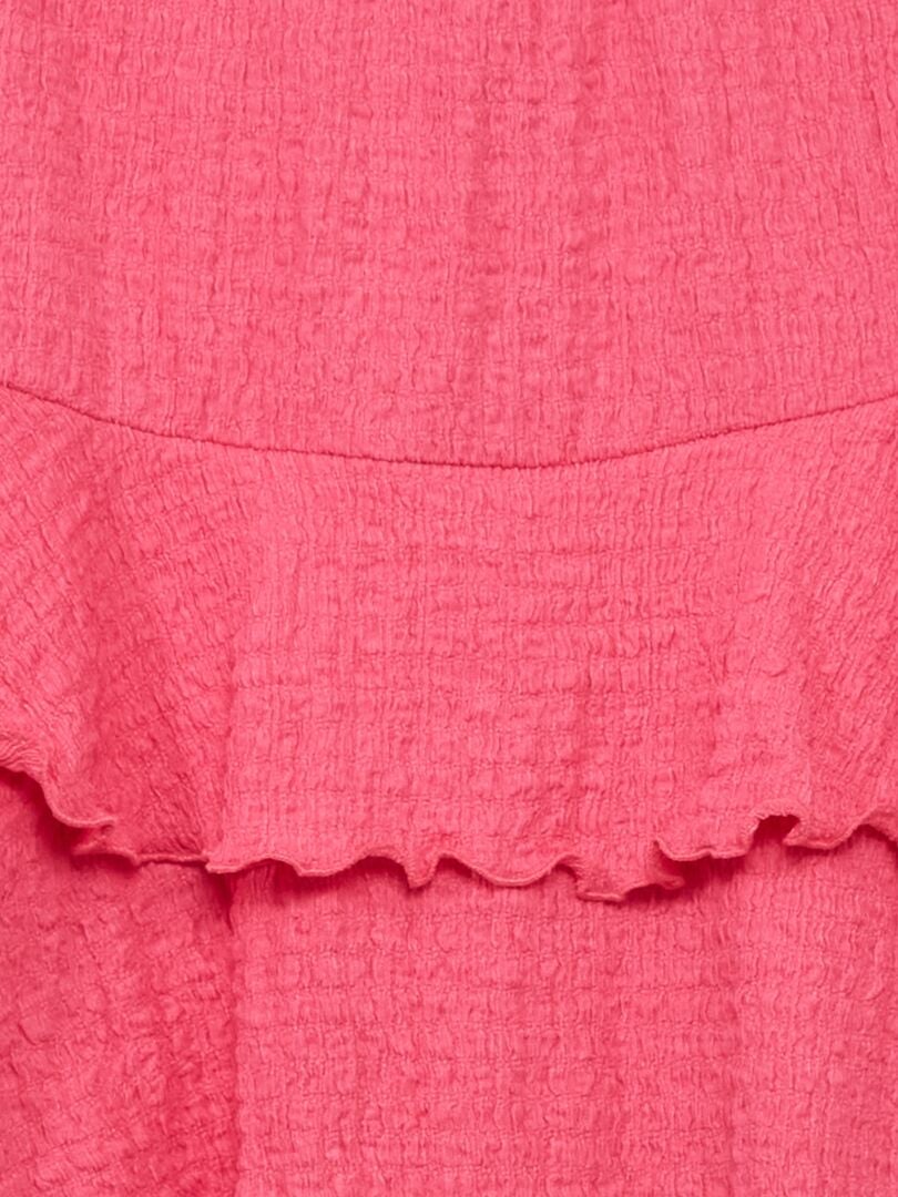 Jupe en maille gaufrée rose indien - Kiabi