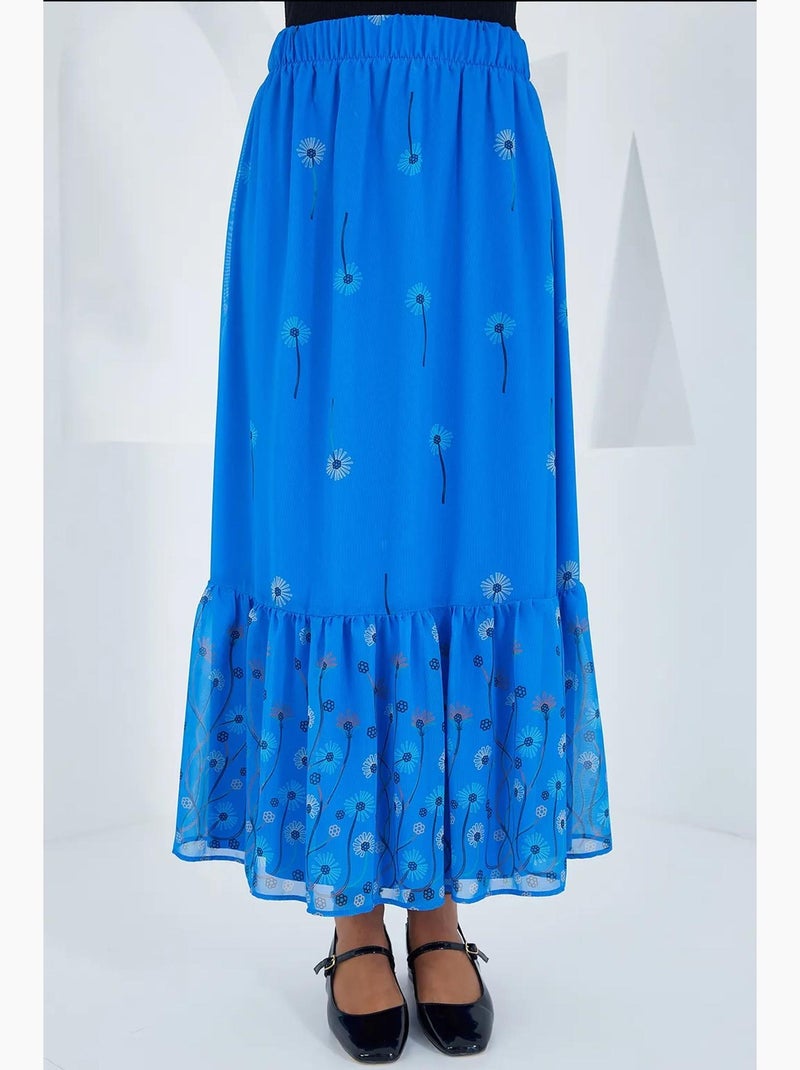 Jupe en mousseline à motifs bleu marine bdart Bleu cobalt - Kiabi