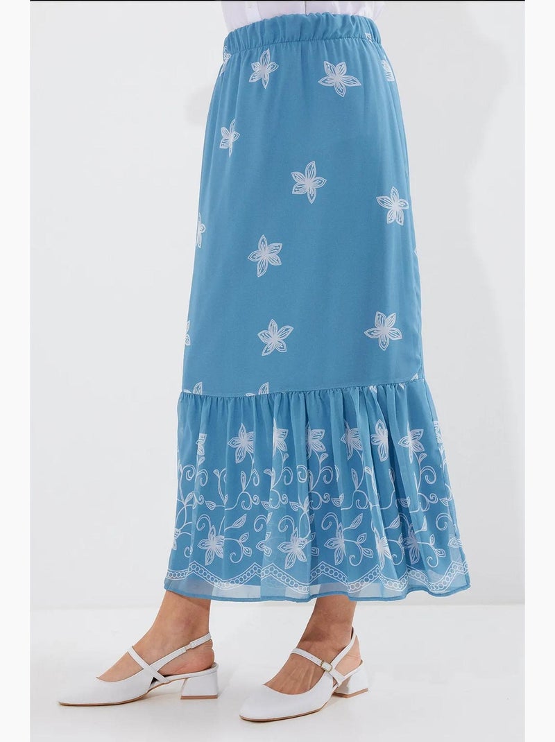 Jupe en mousseline à motifs bleu marine bdart Bleu saphir - Kiabi