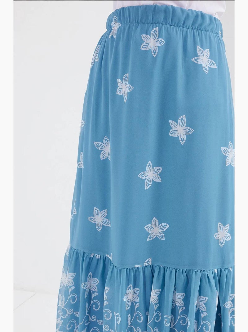 Jupe en mousseline à motifs bleu marine bdart Bleu saphir - Kiabi