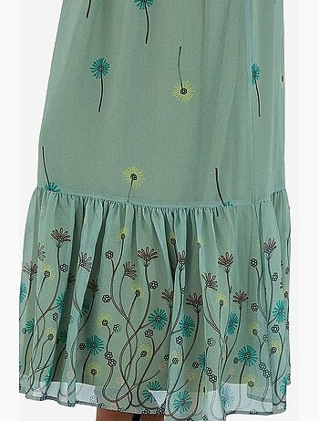 Jupe en mousseline à motifs bleu marine bdart