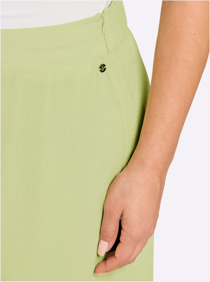 Jupe En Mousseline Applications Florales - Taille Standard - Sheego Vert pistache - Kiabi