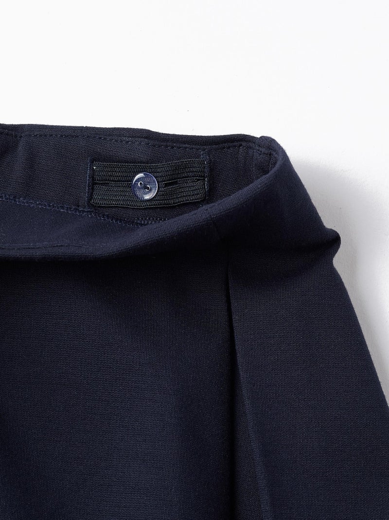 Jupe en Point de Rome avec Plis Bleu foncé - Kiabi