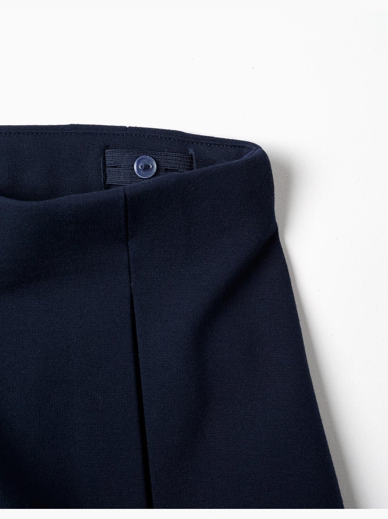 Jupe en ponte de Roma avec plis Bleu foncé - Kiabi