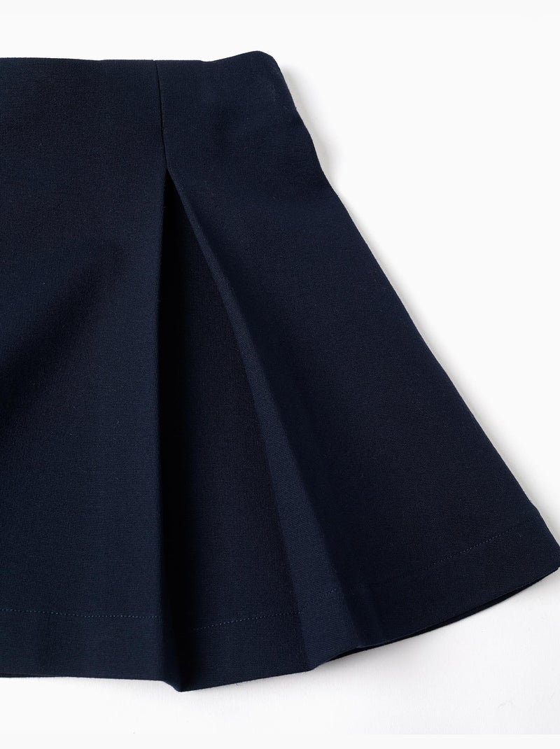 Jupe en ponte de Roma avec plis Bleu foncé - Kiabi