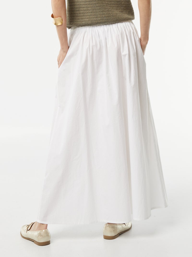 Jupe en popeline large Blanc - Kiabi