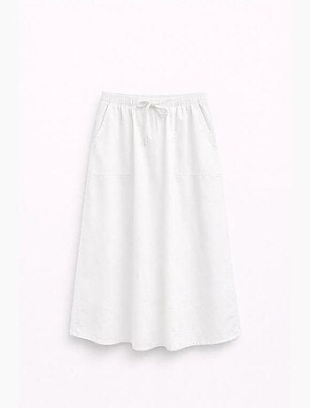 Jupe en popeline taille haute avec fermeture à cordon mixray