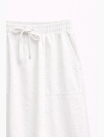 Jupe en popeline taille haute avec fermeture à cordon mixray