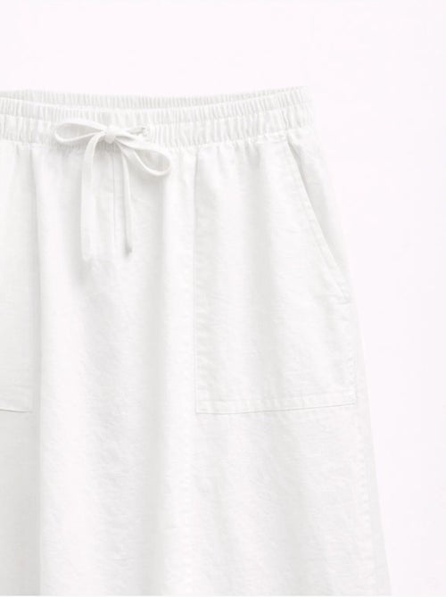 Jupe en popeline taille haute avec fermeture à cordon mixray - Kiabi