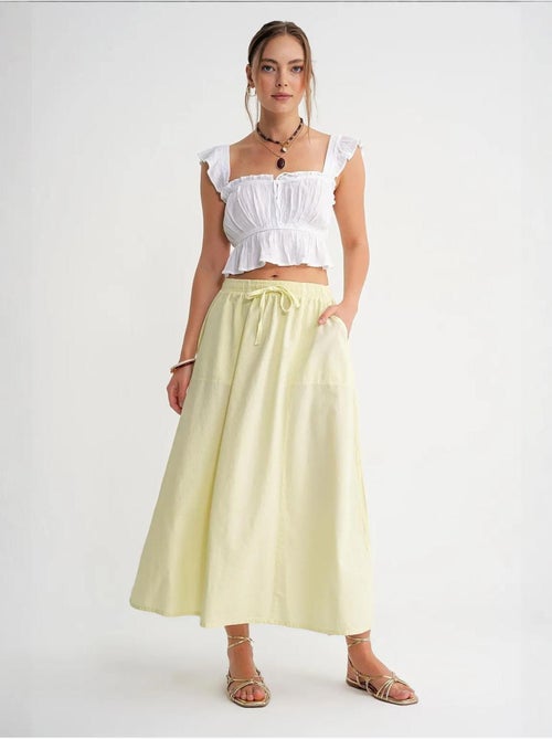 Jupe en popeline taille haute avec fermeture à cordon mixray - Kiabi Jupe en popeline taille haute avec fermeture à cordon mixray - Kiabi