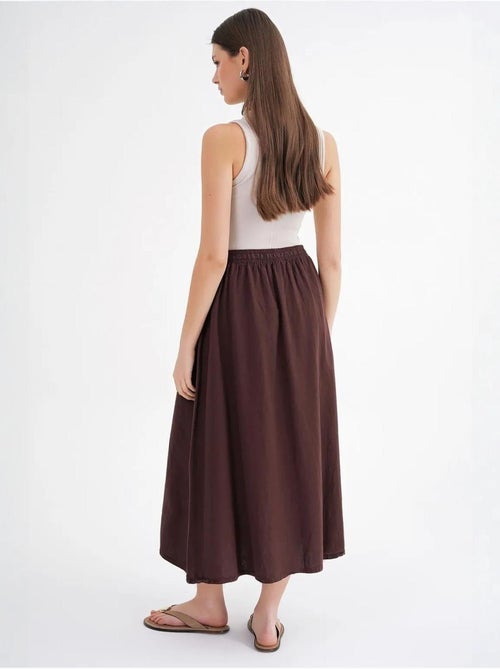 Jupe en popeline taille haute avec fermeture à cordon mixray - Kiabi Jupe en popeline taille haute avec fermeture à cordon mixray - Kiabi