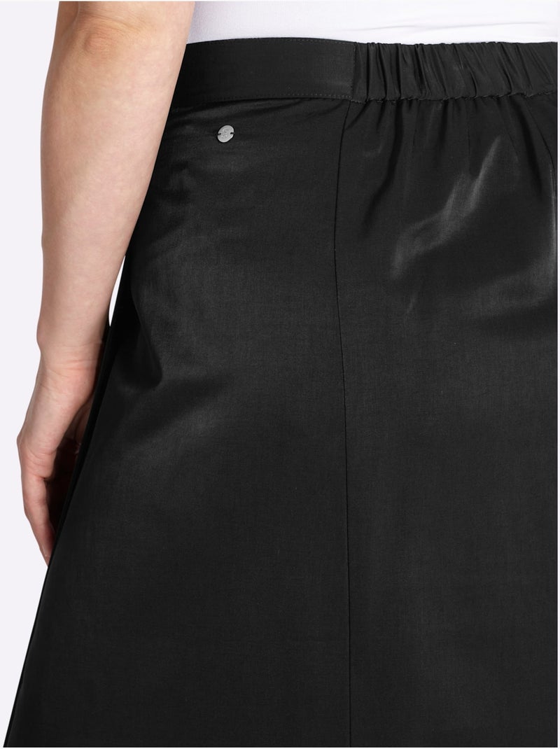Jupe En Satin Coupe Féminine - Taille Standard - Sheego Noir - Kiabi