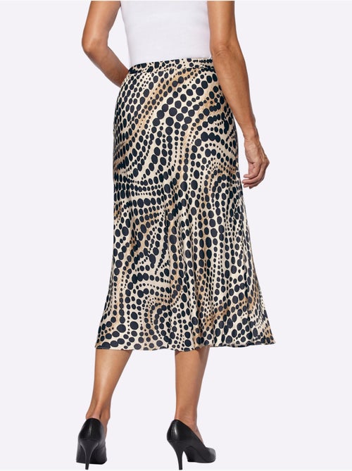 Jupe en satin fluide à pois et coupe évasée avec ceinture élastique - Taille courte - Witt - Kiabi Jupe en satin fluide à pois et coupe évasée avec ceinture élastique - Taille courte - Witt - Kiabi