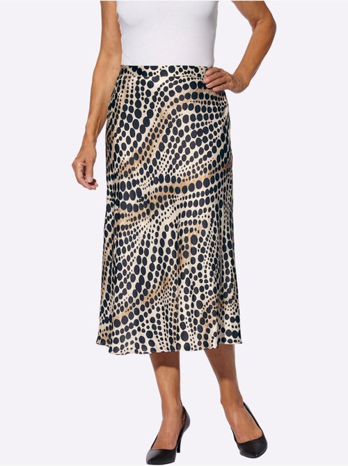 Jupe en satin fluide à pois et coupe évasée avec ceinture élastique - Taille courte - Witt - Kiabi Jupe en satin fluide à pois et coupe évasée avec ceinture élastique - Taille courte - Witt - Kiabi