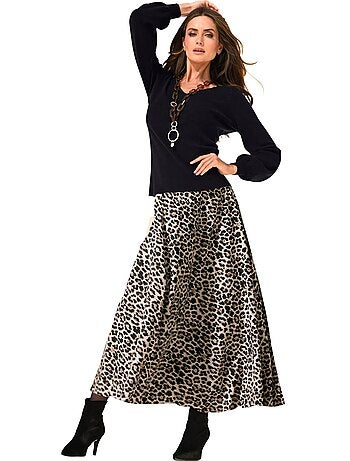 Jupe En Satin Joli Motif Léopard - Taille Standard - helline