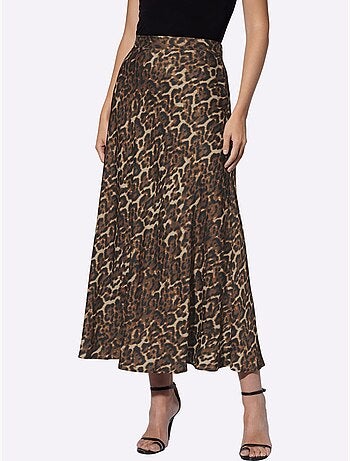 Jupe En Satin Joli Motif Léopard - Taille Standard - Helline