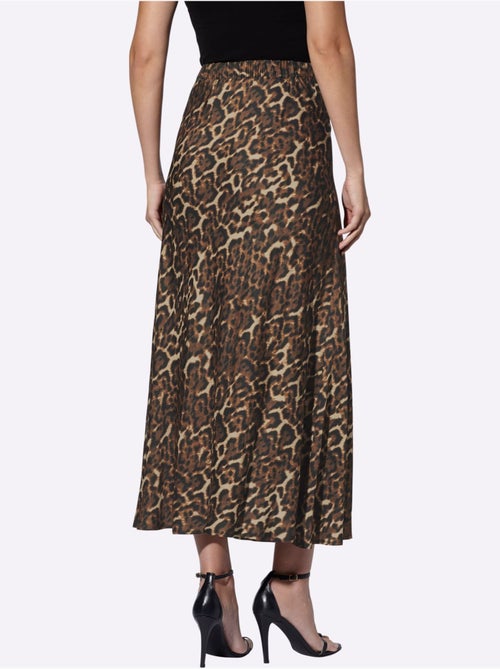 Jupe En Satin Joli Motif Léopard - Taille Standard - helline - Kiabi