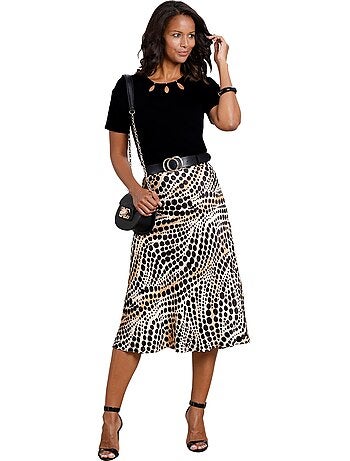 Jupe En Satin Qualité Tissée - Taille Courte - Witt