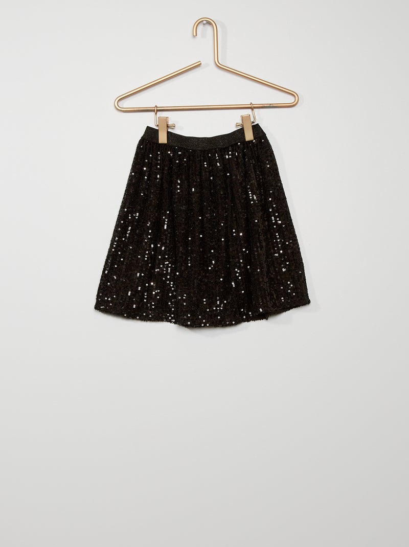 Jupe en sequins noir - Kiabi