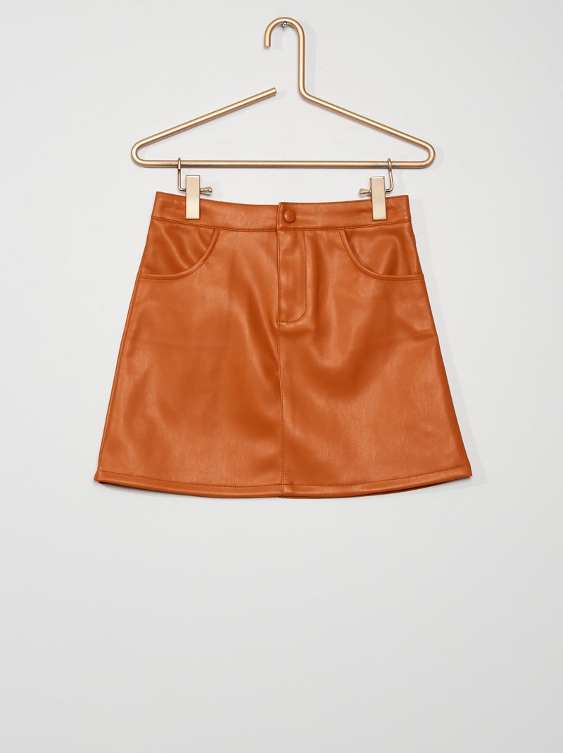 Jupe en simili camel - Kiabi