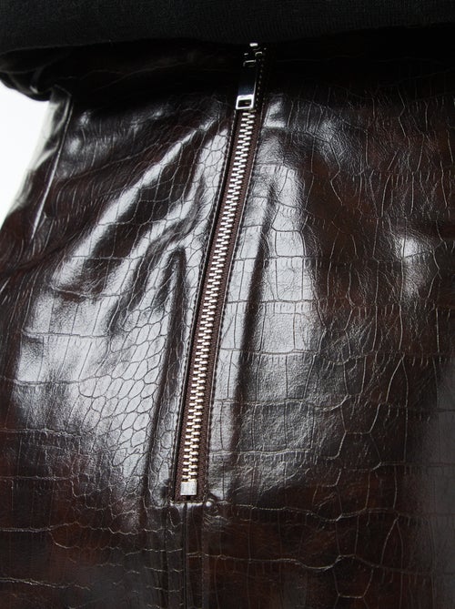 Jupe en simili 'peau de serpent' poches à rabat - Kiabi