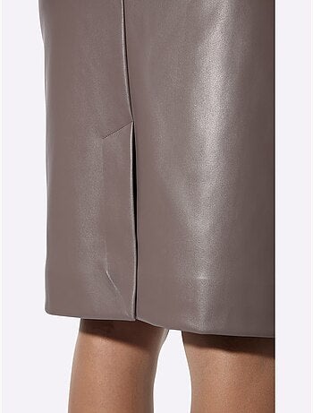 Jupe en synthétique imitation cuir souple - taille courte - helline